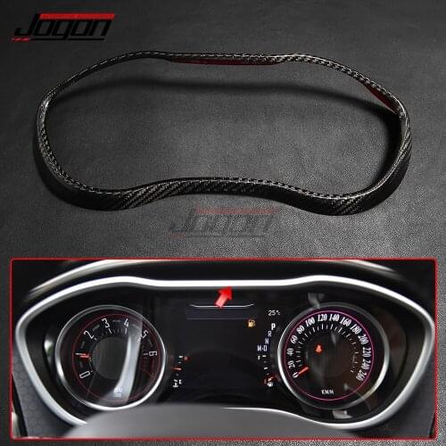 Glossy Real Carbon Fiber Instrument Panel Dashboard Panel Frame Cover Trim For Dodge Challenger GT SRT SXT 2015-2020 Car Styling