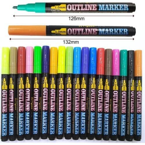 18 Pack PC Permanent Acrylic Paint Marker Pen for Ceramic Glass Porcelain Cup Wood Fabric Canvas Painting Office School Supplies