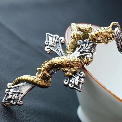 S925 Sterling Silver Jewelry Wholesale Thai Silver Cross Pendant Male And Female Models Retro Silver Fashion Pendant