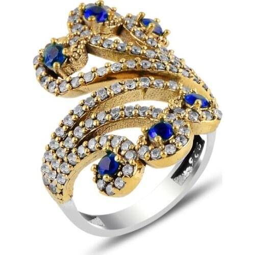 Silverlina Silver Authentic Zircon Cubic Zirconia Adjustable Tall Ring