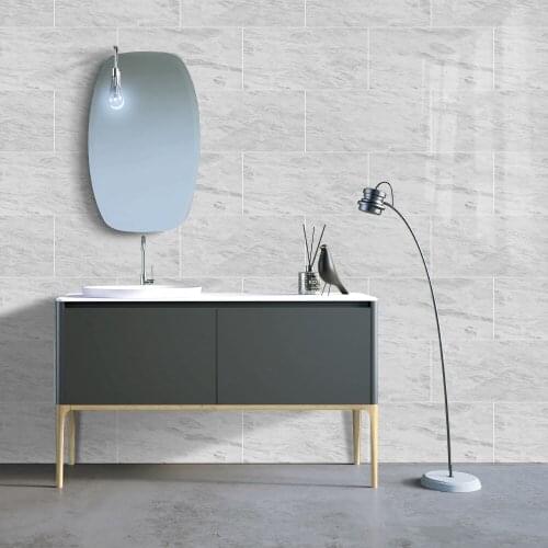 Modern minimalist white marble kitchen oil-proof stickers cabinets stoves glossy wallpaper