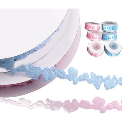 DIY 2/5 Yards Apparel Sewing Fabric Printed It is a boy/girl Grosgrain Satin Ribbons Home Garden Baby Arts Crafts cake packaging