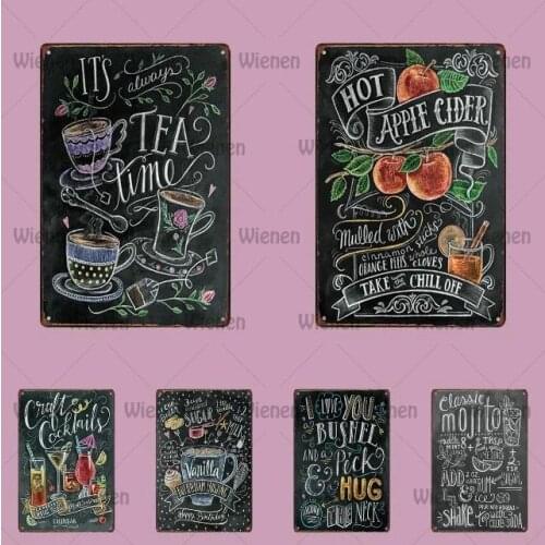 Vintage Metal Sign Home Decor Farmers Market Pumpkin Menu Tin Wall Signs Art Print Pub Bar Decoration Plaque Metal 20X30Cm