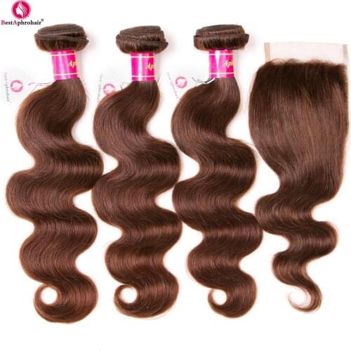 Body Wave bundles with closure Brazilian Hair Weave Bundles 3 pcs Human Hair Bundles With Closure long 18-24 Inch BESTAPHROHAIR