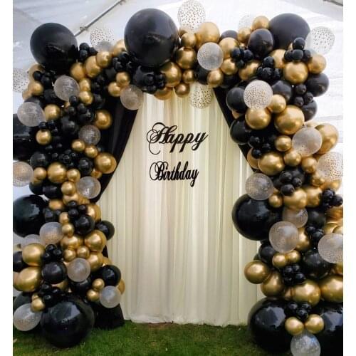 149Pcs/set Wedding Party Balloons Garland Black Gold Metallic Balloon Arch Decor for for Baby Shower Birthday Party Decorations