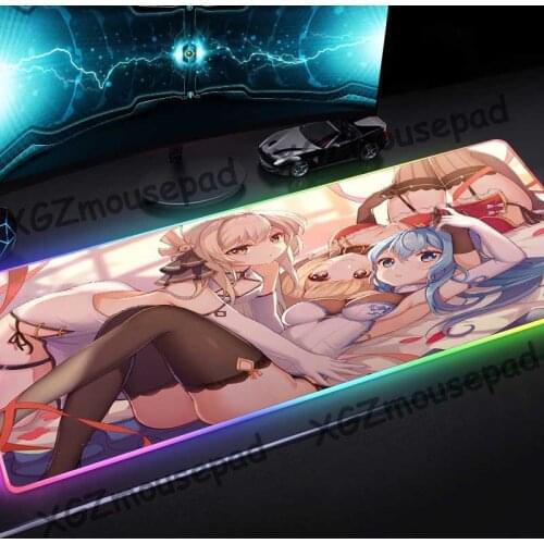 XGZ Sexy Loli Busty Big Breasts Custom Large RGB Mouse Pad Black Lock Edge Computer Desk Mat Rubber Non-slip for Dota Csgo Gamer