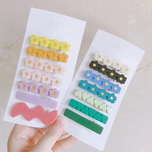 Korean cute hair accessories cartoon childrens hairpin multiple styles Simple solid color flower love hair clips for girl