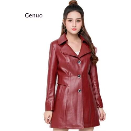 Women Faux Leather Jackets Fashion Long Sleeve Loose Plus Size Pu Leather Coat 2021 Winter New Women Leather Outerwear