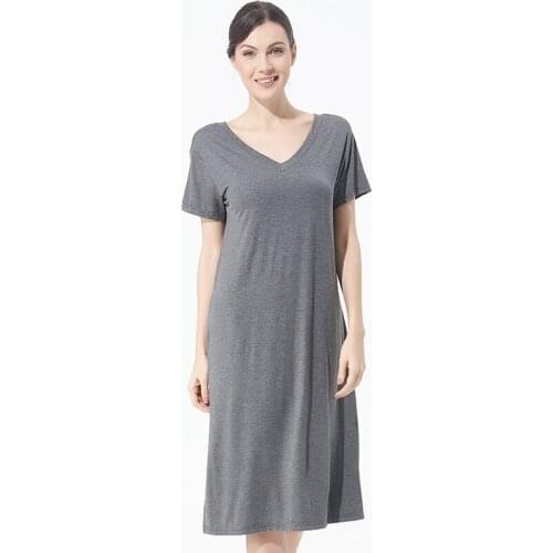 Plus Size Women Nightgown Loose V-Neck Sleep Shirt Lady Cotton Sleepwear Nightwear Oversize 2XL-7XL Night Gown Dress Lingerie
