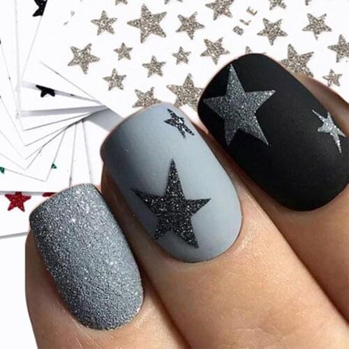 Women 3D Nail Slider Stars Stickers Glitter Shiny Fingernail Decoration