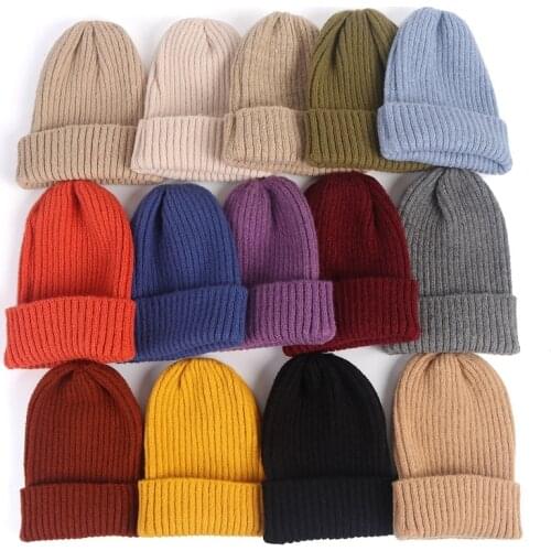 Winter Knitted Hat Women Beanie 2021 Autumn Warm Soft Trendy Kpop Style Beanies Hats Girls Warmer Bonnet Ladies Casual Cap