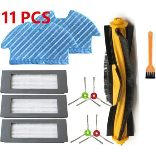 11pcs Replacement Main Side Brush Filter Kit For Ecovacs Deebot Ozmo 900 DN5G Vacuum Cleaner Spare Parts Cleaning Brush Main
