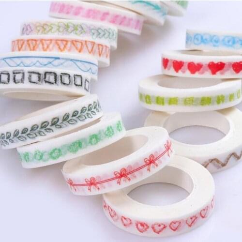 2pcs 0.8cm Lovely heart A variety Washi Tape DIY decoration Scrapbooking Sticker Label Masking Tape School Office Supply