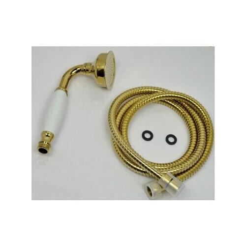 2016 Brass Classical Telephone gold Hand Hold Shower Head +1.5M golden shower pipe hand shower