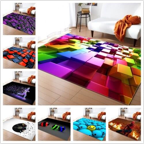 3D Geometric Pattern Carpets for Living Room Bedroom Area Rug Sofa Home Yoga Rectangle Antiskid Floor Mat Kids Room Decor Carpet