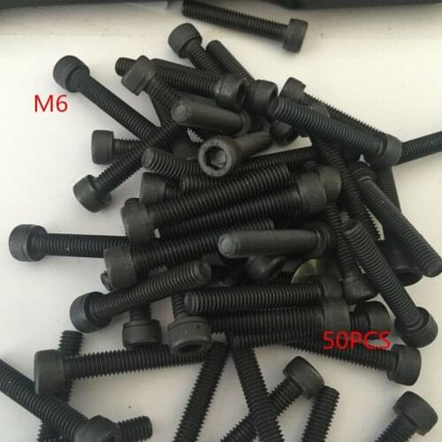 50pcs 12.9 high strength hex socket screws M6*8/10/12-70 mm Alloy steel cylindrical cup head hex bolt head screw