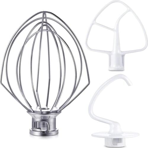AD-Blender Kit for K45DH Dough Hook,K45WW Wire Whip,K45B Coated Flat Blade Scraper,3 Pcs Bowl Vertical Mixer Repair Kit