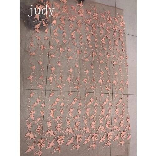 African fabric YY86# 5 color rattan leaves mesh fabric beads wedding dress fabric for bridal wedding dress/sawing Free shipping