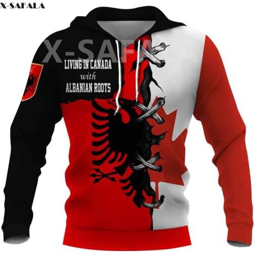 Albania USA Skull Eagle Country Map Flag Name 3D All Printed Hoodie Man Women 7 Harajuku Zipper Pullover Sweatshirt Jacket