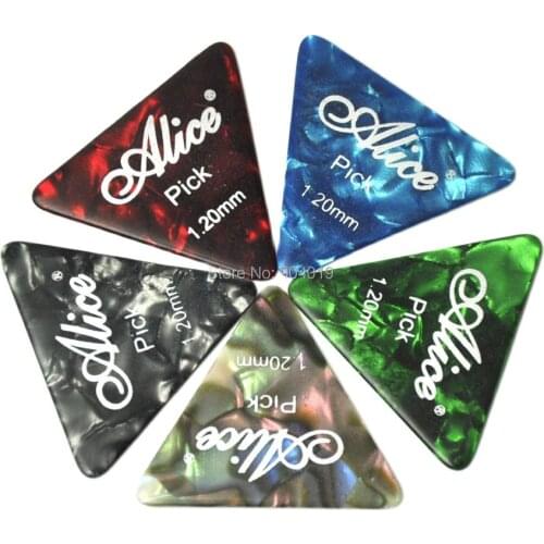 Alice 50pcs Heavy 1.2mm 355 Sharp Triangle Guitar Picks Plectrums Assorted Colors Celluloid