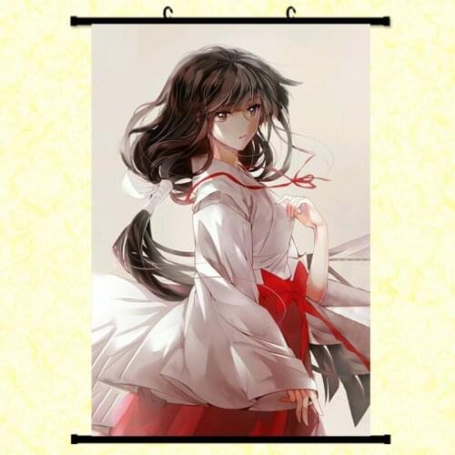 Anime InuYasha Sesshoumaru Inuyasha Kikyou Painting Fabric Wall Scroll poster cosplay Home Wall Decor Gifts