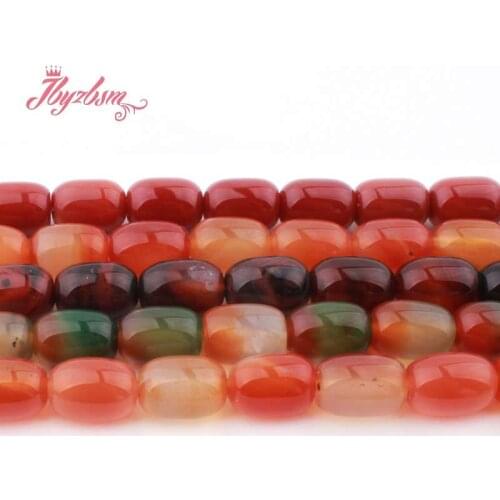10x14mm Natural Agates Beads Smooth Column Spacer 10x14MM Stone Beads For DIY Necklace Bracelets Earring Jewelry Making 15"