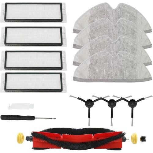 For XiaoMi Roborock S50 S51 S55 S6 S6 Pure Accessories Vacuum Cleaner Parts Washable HEPA Filter Main Brush Side Brush