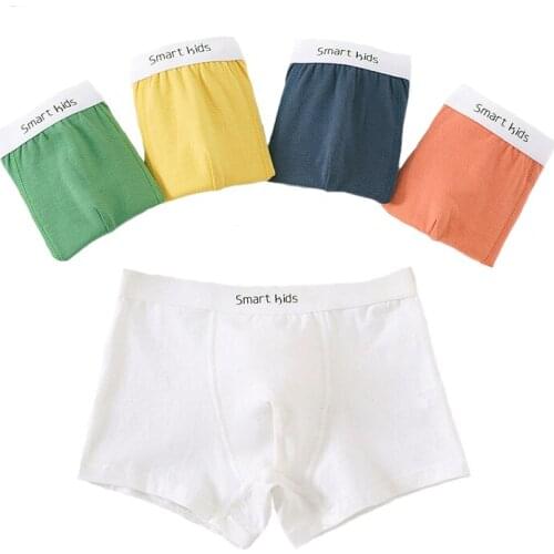 Childrens Underwear Teen Underwear Boy Pure Cotton Boxer Briefs Child Medium and Large Size Childrens Shorts