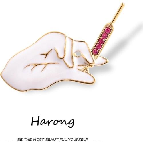 3 Style Glove Syringe Enamel Lapel Medical Brooch Pin Inlaid Crystal Exquisite Jewelry Accessories Badge Gift For Doctors Nurses