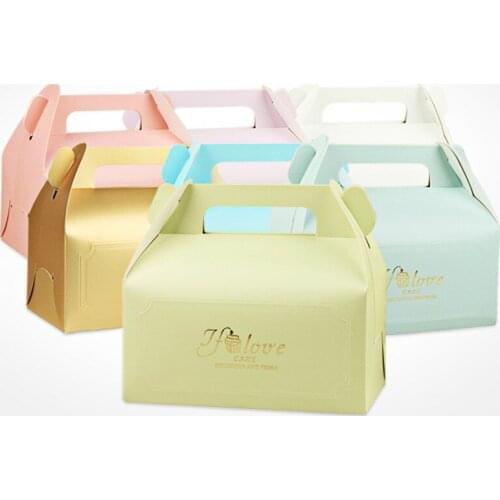 Ferimo 20pcs Varies color gift candy box with handle wedding birthday party favor packaging boxes diy cake package