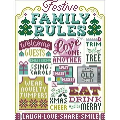 Family Alphabet Illustration Counted Cross Stitch 11CT 14CT 18CT DIY Chinese Cross Stitch Kits Embroidery Needlework Sets