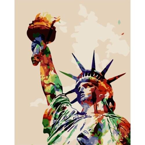 Painting By Numbers DIY Dropshipping 40x50 60x75cm American Statue of Liberty Figure Canvas Wedding Decoration Art picture Gift