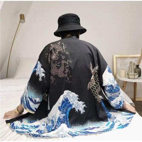 Kimono Man Shirt Blouse Japanese Thin Cardigan 2021 New Men Summer Japan Samurai Japanese Streetwear Clothing Loose Jacket