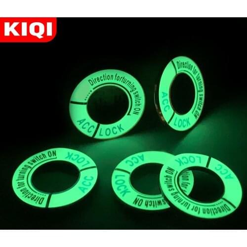 KIQI Car Stickers for Peugeot 208 2015 - 2019 Ignition Key Hole Ring Decoration Circle Trim Sticker Aluminum Alloy Car-Styling