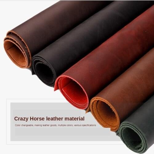 First Layer Genuine Leather Materials Crazy Horse Handmade DIY Wallet Wax Vegetable Oil Tanned Piece Cowhide handbag shoes