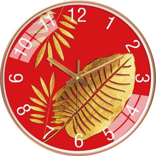 CREATIVE SIMPLE MODERN ART CHINESE WALL CLOCK RED SILENT OROLOGIO DA PARETE BEDROOM VINTAGE WALL CLOCK DECORATION CLOCKS