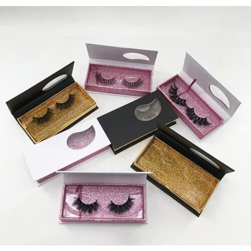 Natural 3D Mink Lashes Custom Lashes Packaging White Magnetic Lash Case for Soft Strip Lashes