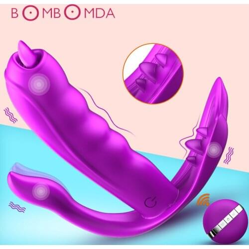 Wearable Tongue Vagina Vibrator For Women Clitoris G spot Stimulator Heating Wireless Remote Dildo Vibrator Adult Sex Products