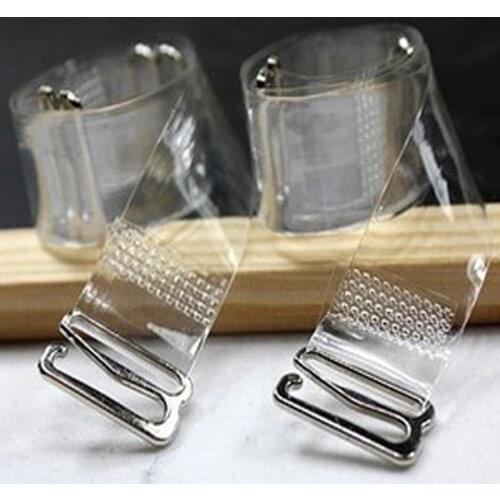 New Style High Elastic Fashion Stripe Transparent Bra Underwear Strap Metal Buckle Adjustable Invisible Clear Shoulder Straps
