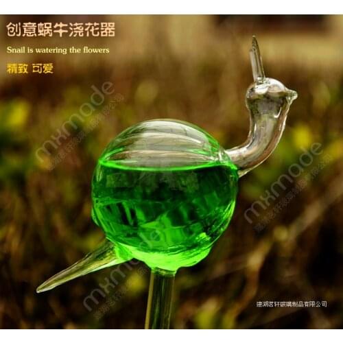 O.RoseLif Lovely Automatic Handmade Glass Watering Bulb Snail Glass Marbles Automatic Plants flower Irrigation Tool