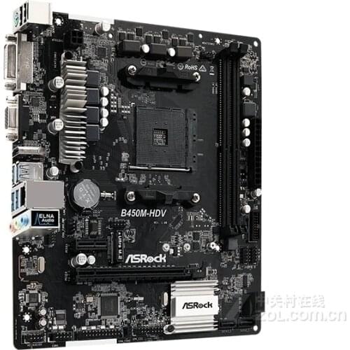 Full new Asrock B450M-HDV Motherboard 32G DDR4 AMD B450 Socket AM4 VGA HDMI DVI USB2.0 3.0