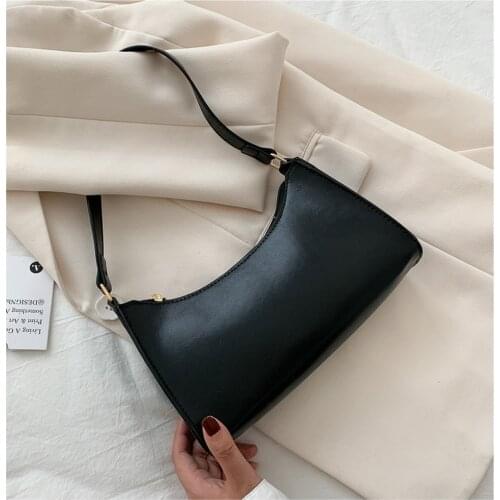 Popular Simple Female Daily Bag Casual PU Leather Sling Handbag Purse Women Elegant Chain Shoulder Crossbody Bag