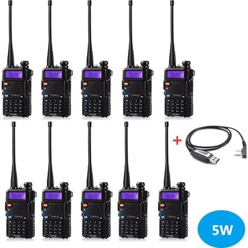 10PCS Baofeng UV-5R Portable Walkie Talkie Radio Station 128CH VHF UHF Dual Band UV5R Two Way Radio for Hunting Ham Radio CB