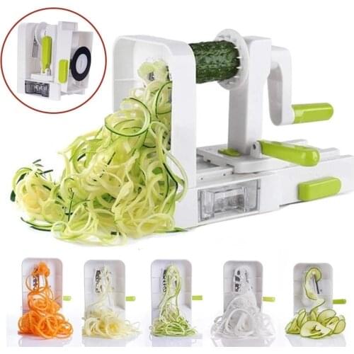 Spiralizer Vegetable Slicer With 4 Rotating Blades Cutter Veggie Pasta Spaghetti Noodles Maker Kitchen Vegetable Graters Tools