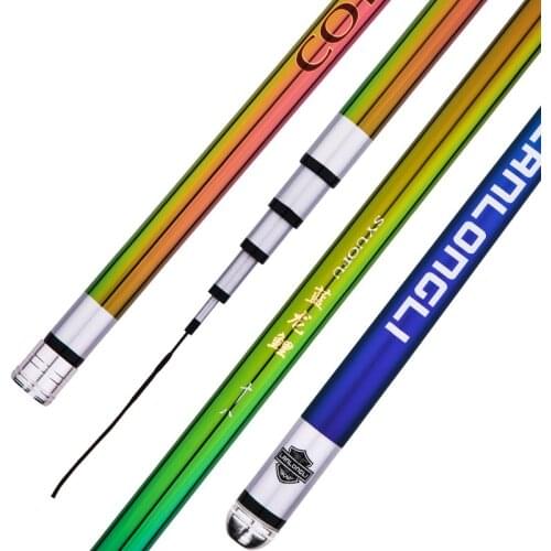 28 tune fsihing rod carbon Rod 4H Ultra-Hard Ultra light, strong waist 4.5 5.4 6.3 7.2 M taiwan Fishing Rod Rainbow colors