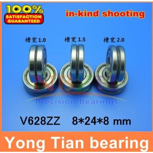 V 628ZZ Outer ring V grooved straightener guide wheel bearings 8 * 24 * 8 mm pulley bearings V groove width 1.5 mm