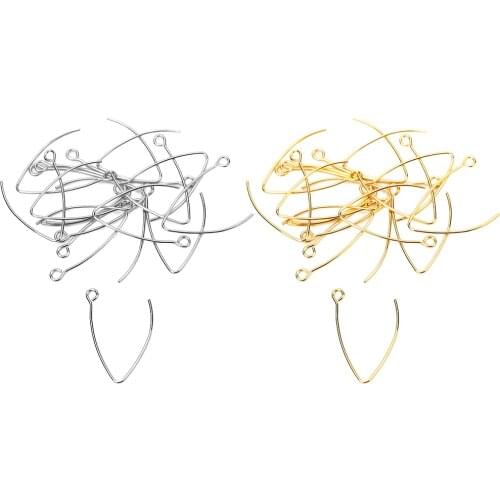 50pcs/lot 316L Stainless Steel V Shape French-style Ear Hook Hypoallergenic Earring Wire Findings Fit DIY Earring Jewelry Making