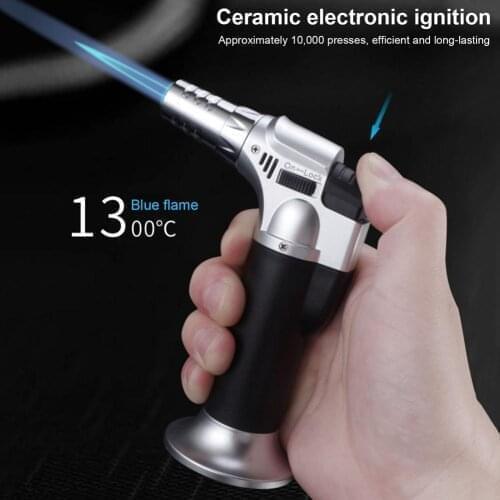 High Jet Butane Flame Clear Gas Refillable Body Design Adjustable Butane Torch Lighter BBQ Tools Flame Ignition Tool Drop Ship