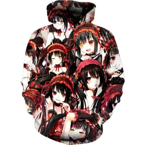 XS-7XL Summer Fashion Men Women Anime DATE A LIVE Creative 3D Print Harajuku Casual Hooded Jacket Hoodies Sweatshirts