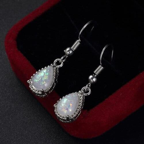 New arrival 2020 earrings wholesale Luxury bohemian silver colour big earrings Mothers Day gift Opal Earrings Eardrop for women